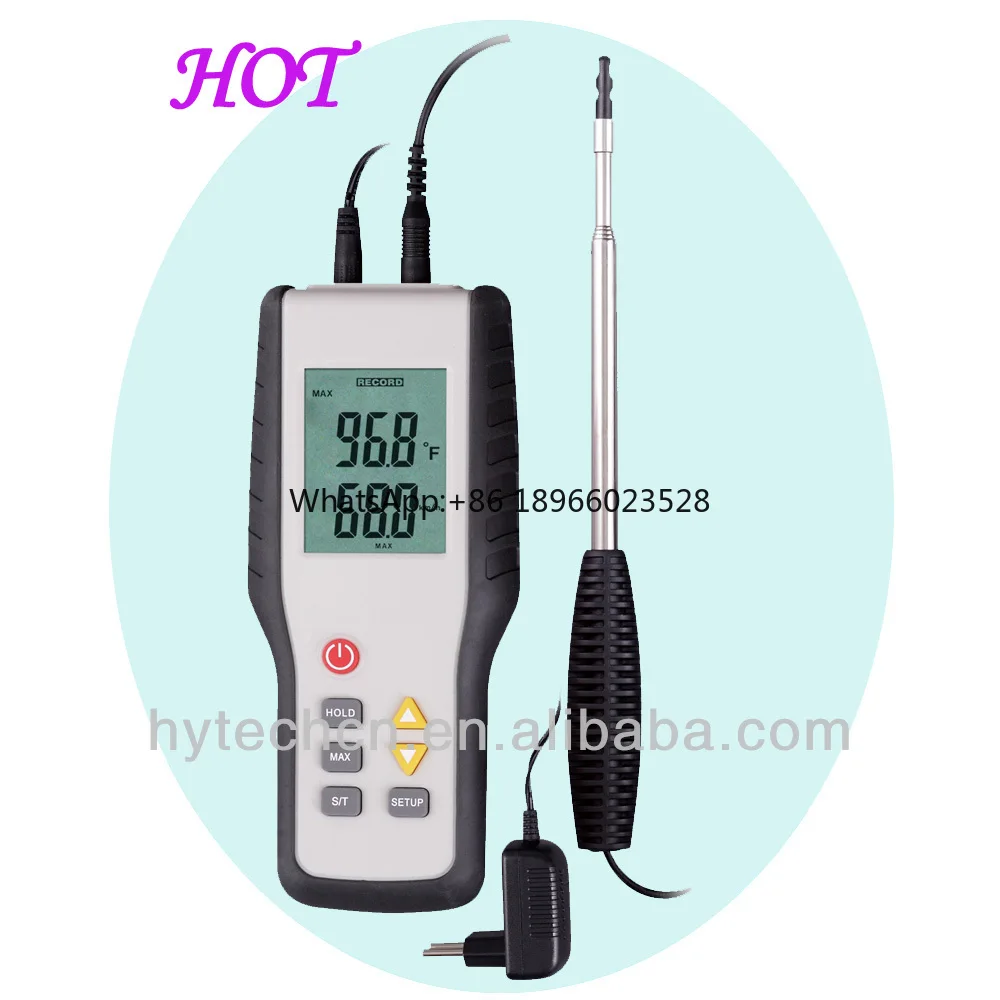 HT-9829 Smart sensor hot wire anemometer with telescoping probe