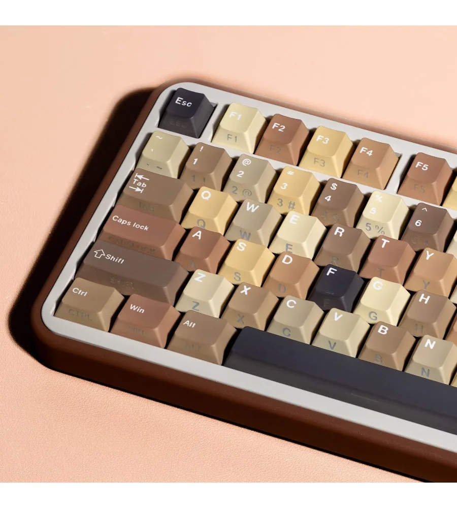 Keycap Korean Russian European small language mechanical keyboard keycap milk coffee double engraving light transmission Pbt