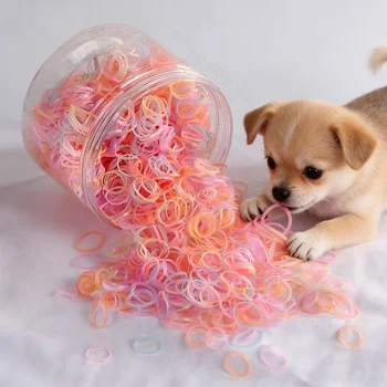 New Pet Dog Grooming Rubber Band Pet Accessories Colorful Pet Supplies Elastic Hair Product Hairpin Hair Accessory1000pcs