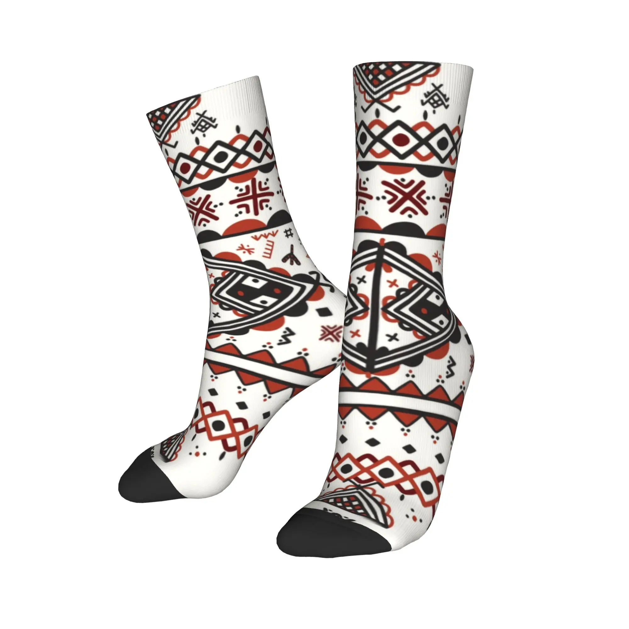 

Носки с узором Kabyle Amazigh на заказ, мужские и женские теплые забавные новинки, берберские художественные носки с символом экипажа