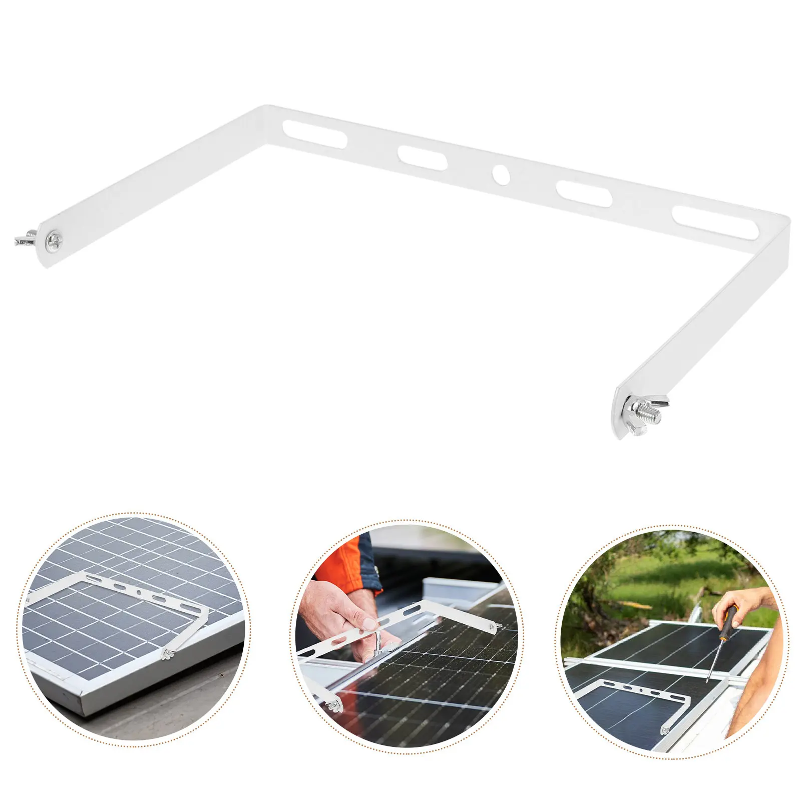 1Set Solar Panel U Shaped Small Mounting Bracket Photovoltaic Panels Street Lamp Flood Light Wall Mounted Solar Panel Support