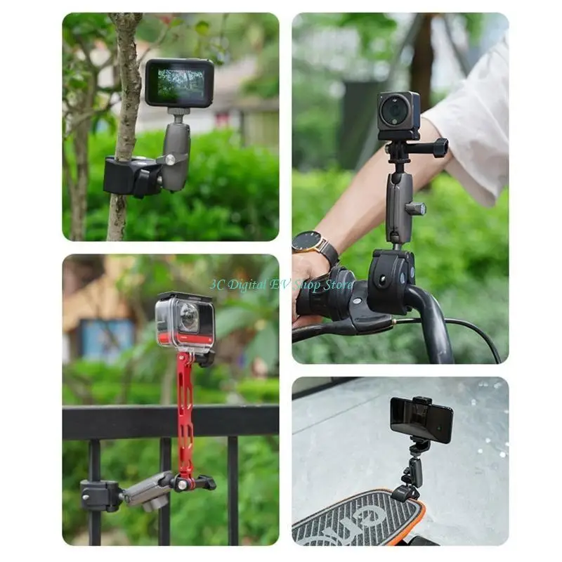 E74D Aluminum Alloy Ball Handle Bar Clamp Mount Base for Rod 0.86-1.49