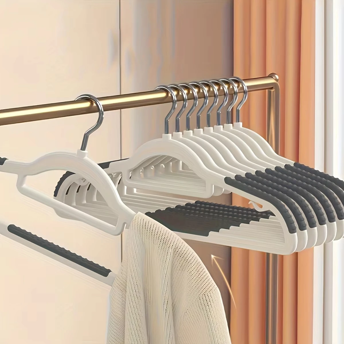 60PCS Anti Slip Hanger Household Clothes Hanger Plastic Non Marking and Anti Slip Hanger Clothing Rack Drying Rack for Clothes