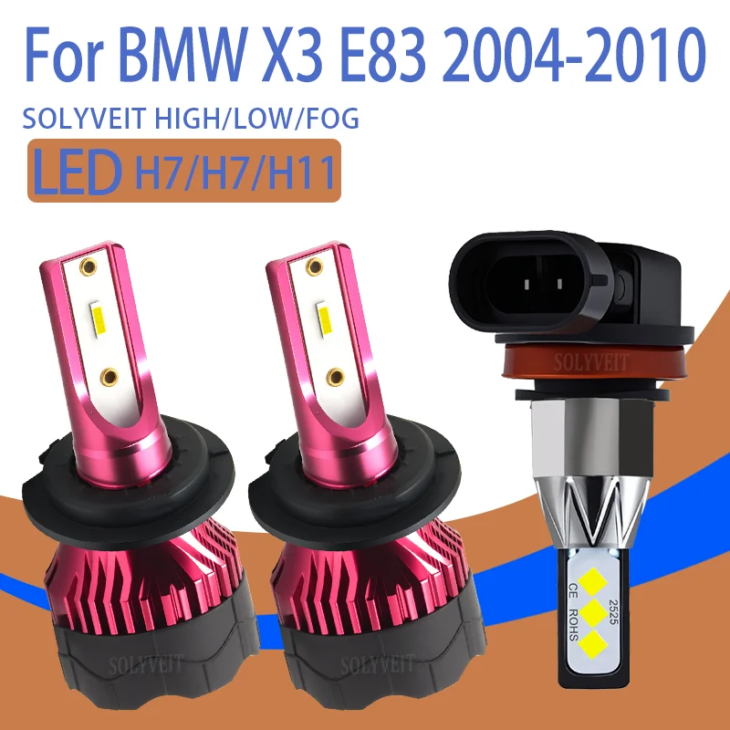 

Clearer Visibility at Night Stable Lighting H7 H7 H11 LED Headlight foglight For BMW X3 E83 2004 2005 2006 2007 2008 2009 2010