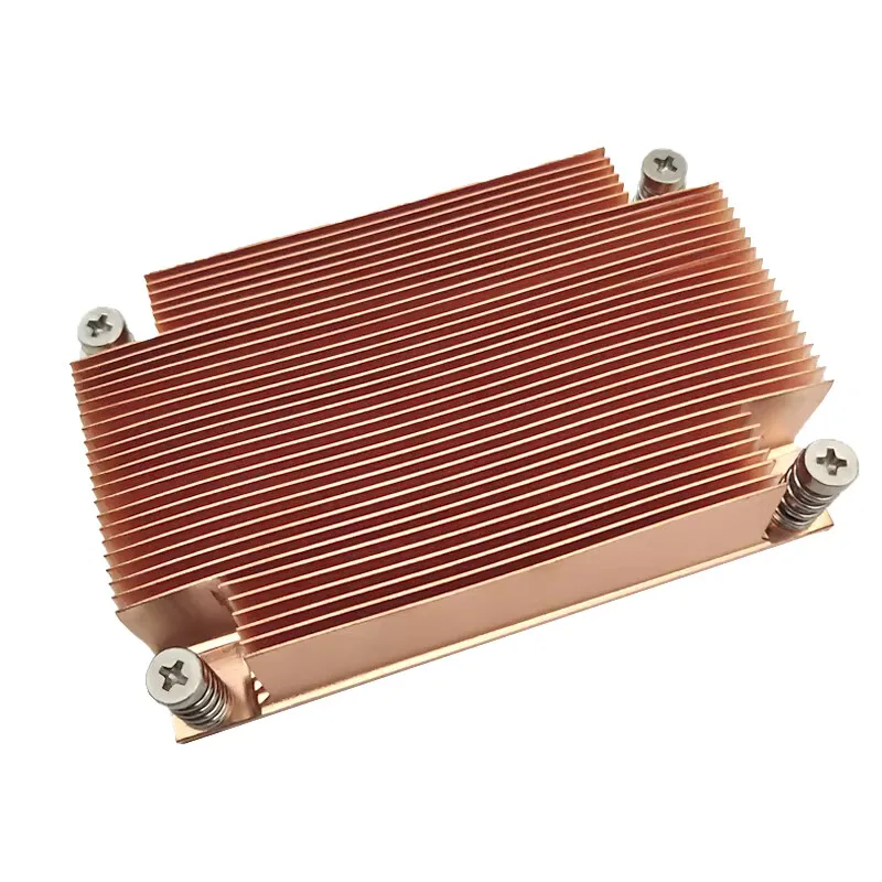 New Fanless Full Copper CPU Cooler LGA2011 Narrow Passive Heatsink For 1U Server PC Workstation Hole Spacing 94x56 MM