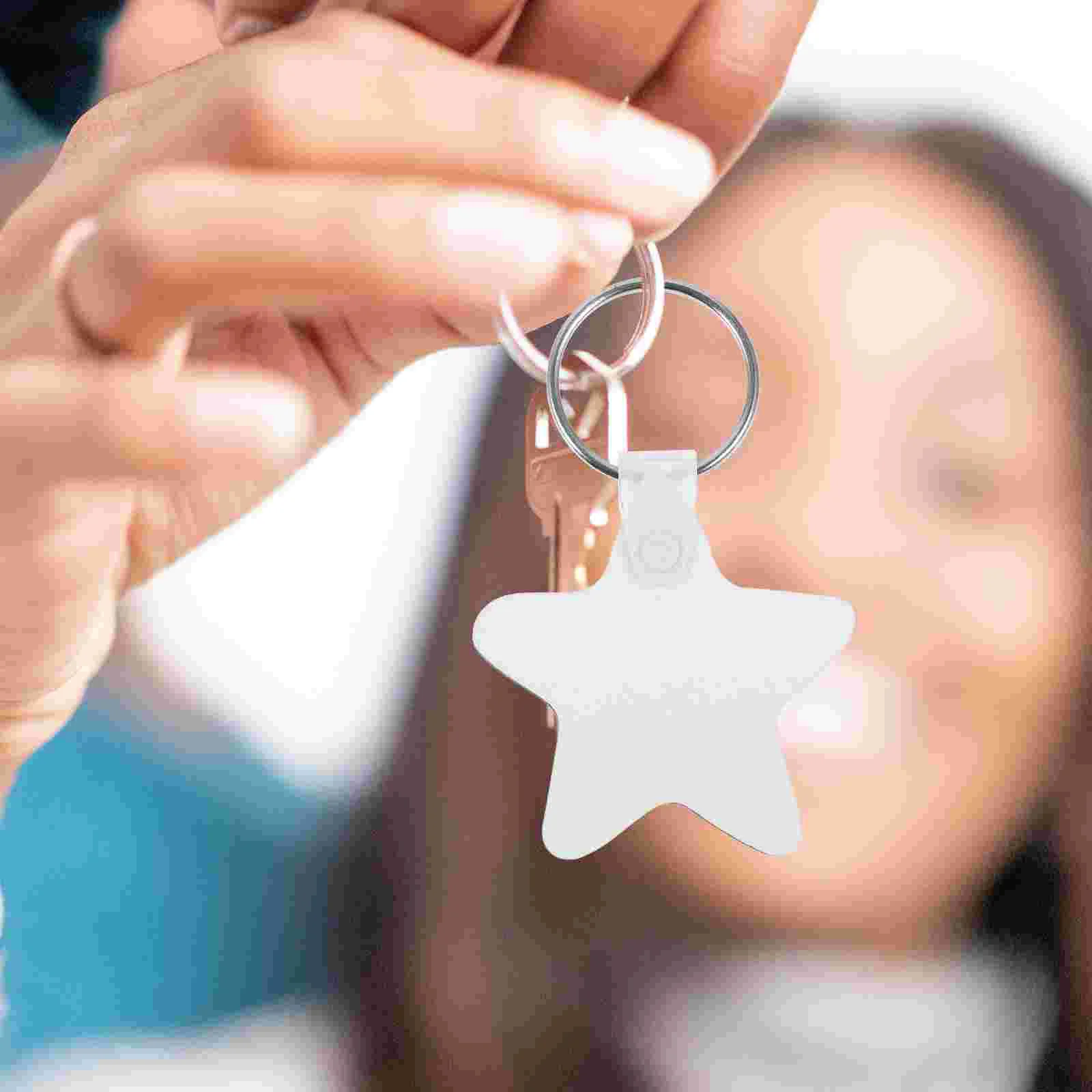 10 Pcs Heat Transfer Key Chain Handicraft Keychain Blanks Supplies White Out Tape