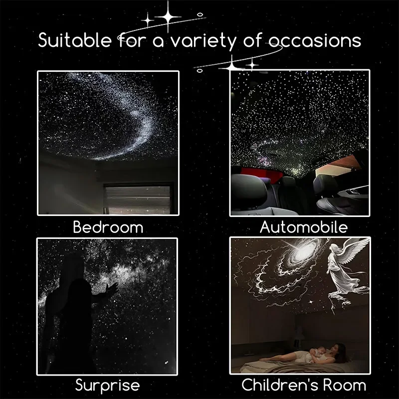 2-in-1 USB Galaxy Star Projector Night Light 360° Rotatable Car Interior Nebula Aurora Starry Sky Projector Light For Bedroom view 6