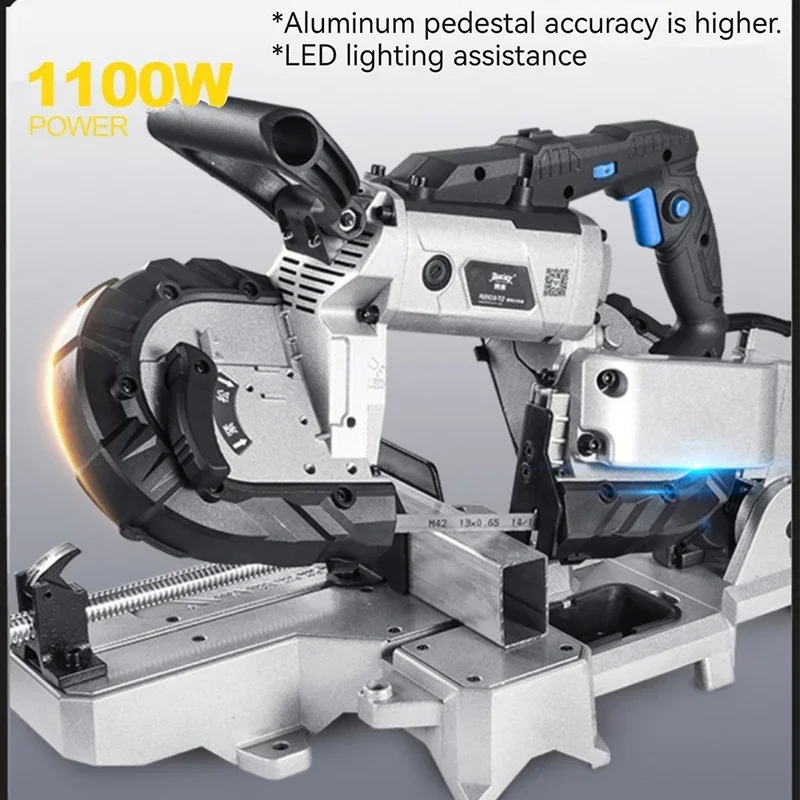 Multifunctional Band Saw Horizontal Band Cutting Machine Electric Sawing Machine 45° Metal Cutting 220V-240V