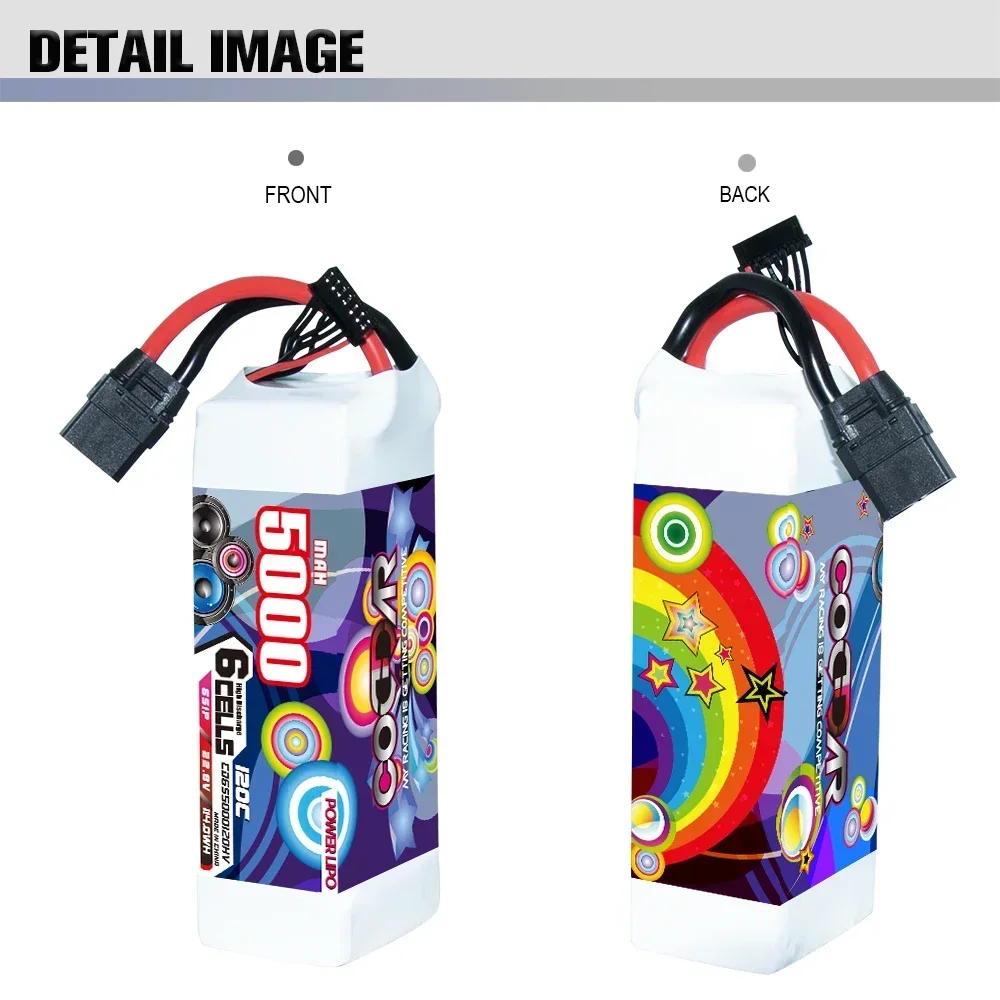 5000mAh 6S 22.8V Rechargeable Battery 120C FPV  Power for  Frame RC Helicopter Plane Car Accessories Lipo