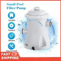 Bomba de filtro de piscina Bomba de agua eléctrica para piscina infantil de 330 GPH con 2 bombas de piscina con cartucho de filtro de piscina