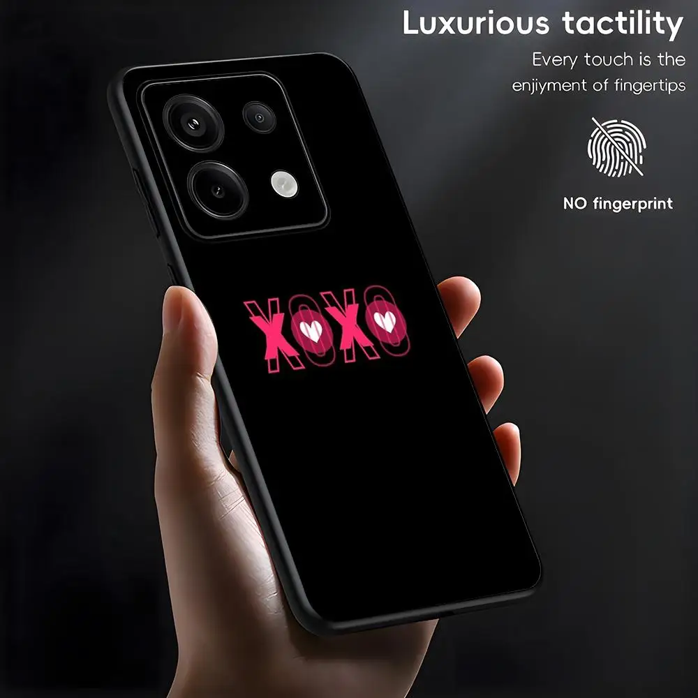 Fashion Xoxo pink girl COOL Phone Case For Xiaomi Redmi Note 14 13 12 11 Pro Plus S 5G 14C A3 Soft Black Phone Cover