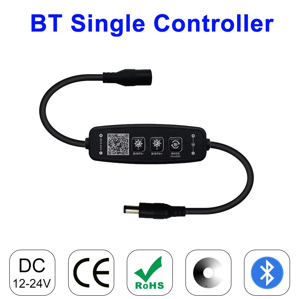 

Mini Led Controller Wireless Button Bluetooth Dimmable Controller for 3014 COB 2835 5050 5730 Single Color Strip Light DC5-24V