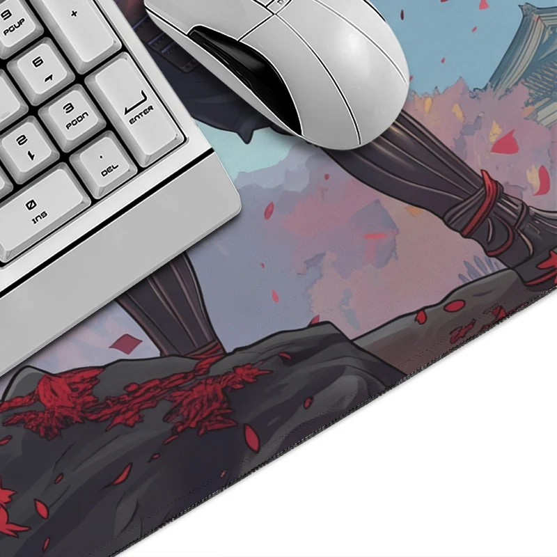 Red Leaves Samurai Mouse Pad Gaming XL Custom Computer HD Mousepad XXL keyboard pad Natural Rubber Non-Slip Soft Carpet Mice Pad