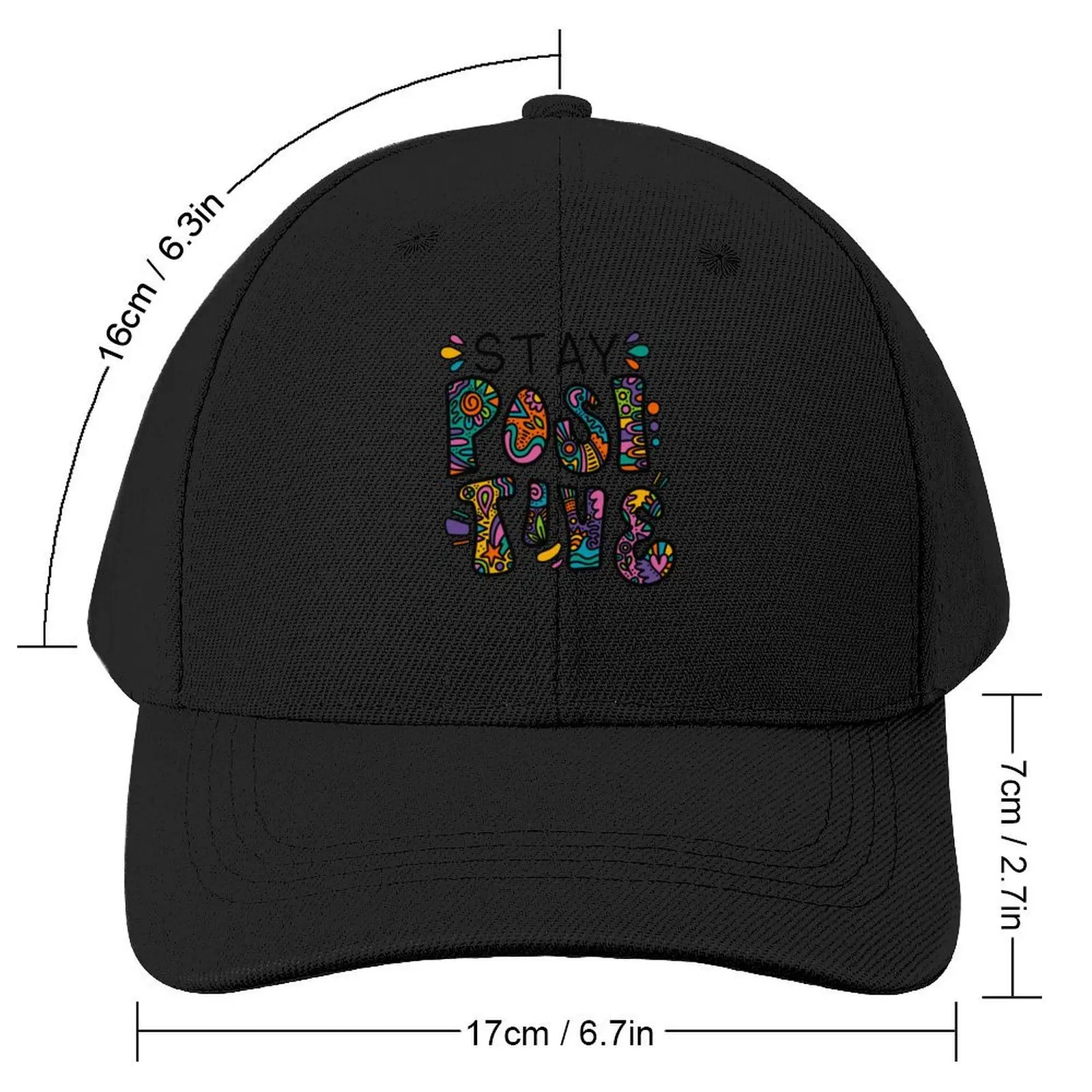 Stay Positive Colorful Doodle Baseball Cap Luxury Hat Fishing cap Women's Beach Visor Men's