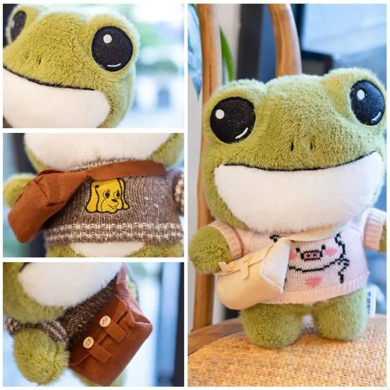 ตุ๊กตาตาใหญ่สำหรับกบสำหรับตุ๊กตาสัตว์ของเล่นเสื้อกันหนาวCrossbodyสัตว์ของเล่นA2UB