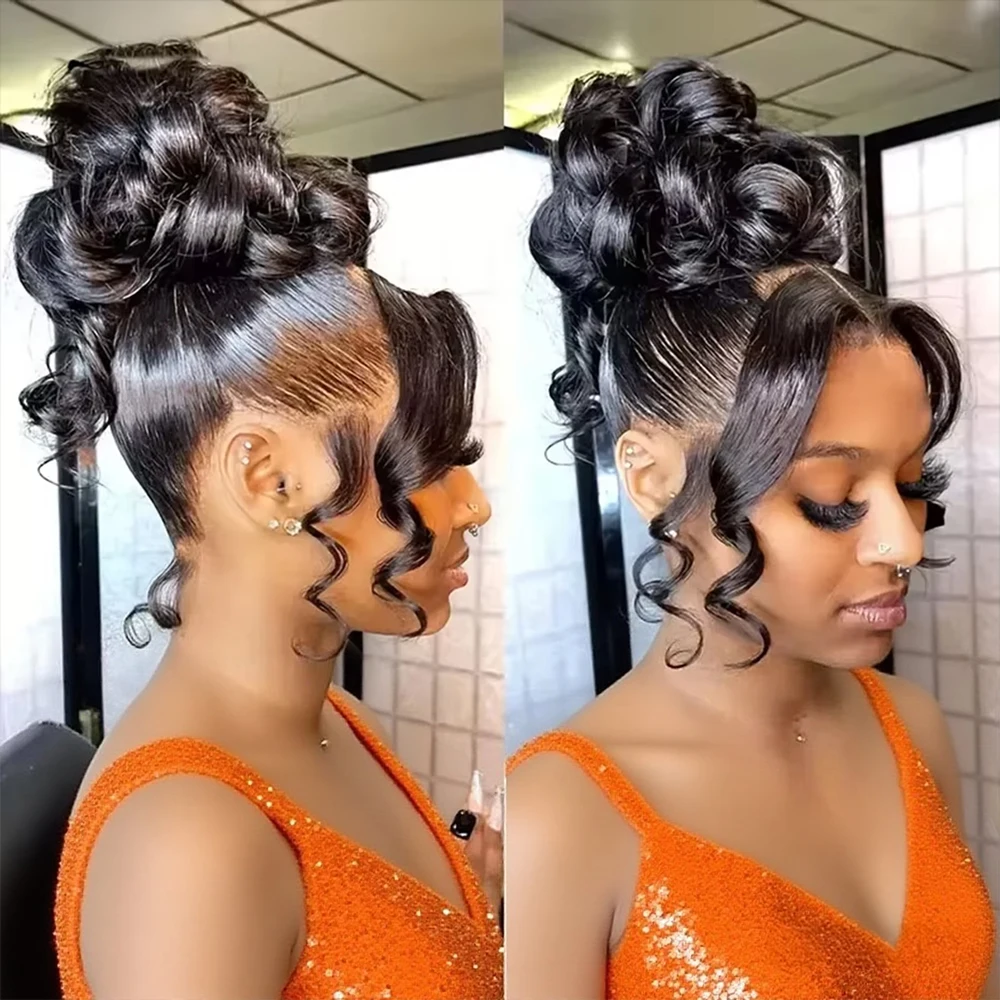 300% Плотность Объемная волна Парики из человеческих волос 360 Full HD Парики шнурка Бразильские 46-дюймовые волнистые кружевные фронтальные парики из человеческих волос для женщин