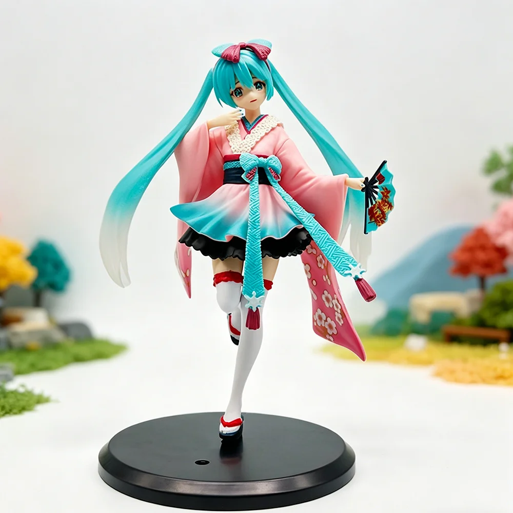 Bestseller Hatsune Miku Anime-Figur Kimono Hatsune Miku Actionfiguren Kawaii Mädchen Figurine PVC Sammlermodell Spielzeuge