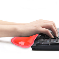 Heart Shaped Mouse Pad Wrist Rest Blue Gel Filled Cushion Flexible Stress Reliever Computer Accessories Desk Pad Gaming Support