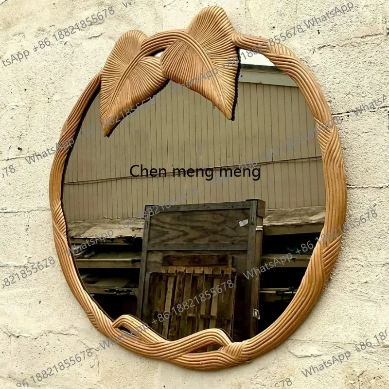 French round bed and breakfast retro decorative mirror wall hanging makeup mirror dressing mirror home