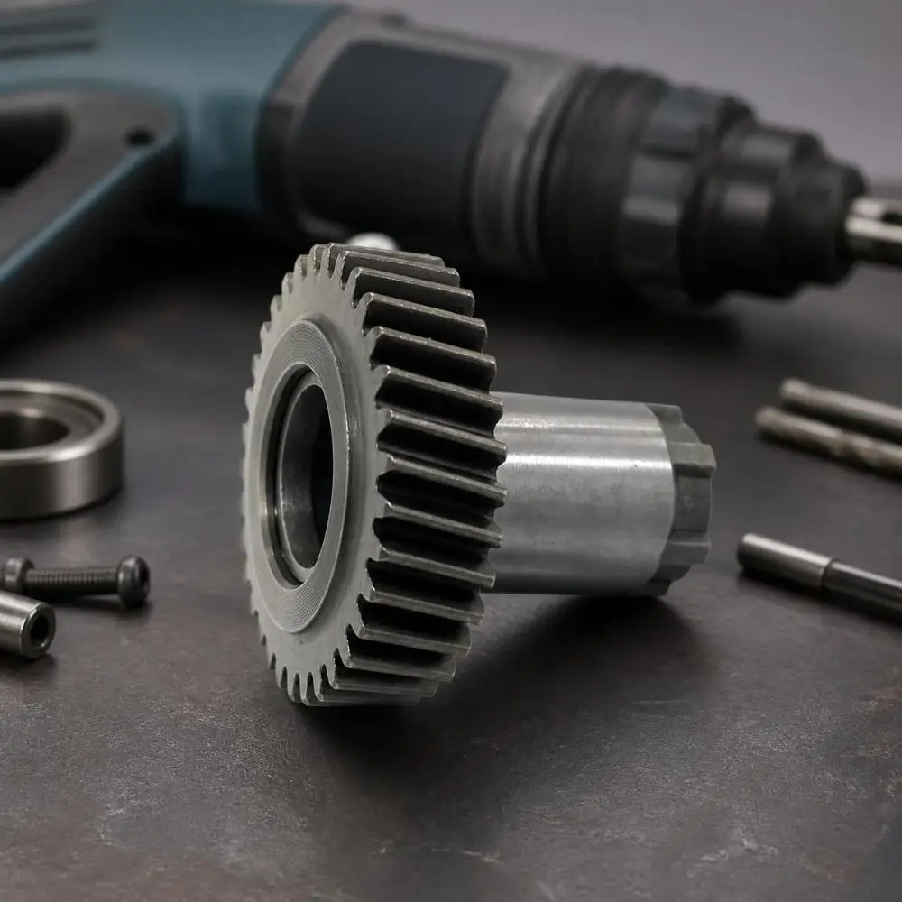 Cast Steel Hammer Drill Gear Replacement Gear Heavy Duty Power Tool Gear Impact Resistant Impact Drill Gear Power Tool Repair