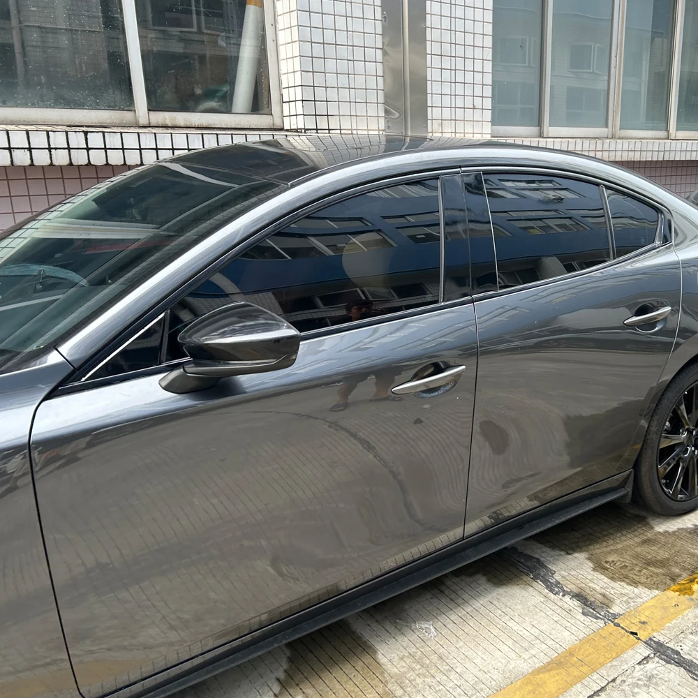 Chrome Delete Blackout Overlay für Mazda 3 BP 2020-2026 Limousine Fensterverkleidung Glänzend Schwarzer Aufkleber – Detail 5