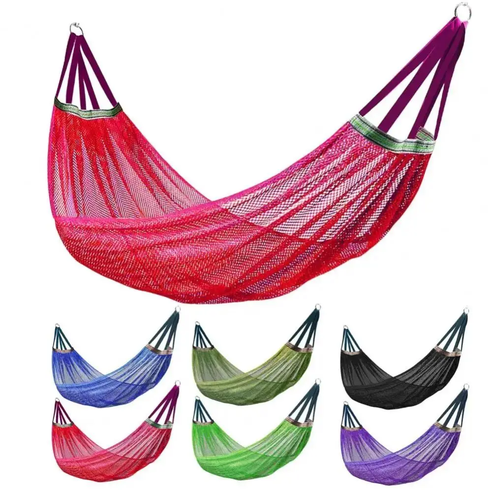 

Sturdy Portable Mesh Hammock Breathable Foldable Ice Silk Hanging Bed Cooling Anti-rollover Outdoor Camping Swing Backyard