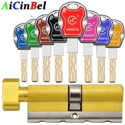 Cilindro Door Lock Core para Indoor e Outdoor, Super Qualidade, Padrão da UE, Fechadura com chave, 8 Chaves Coloridas