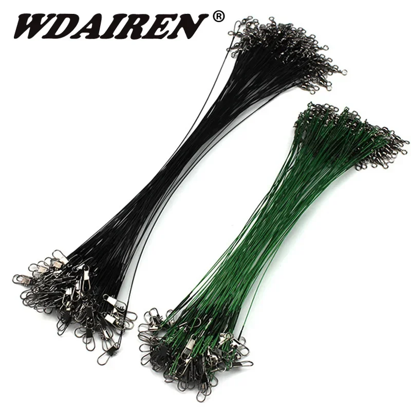 20 Pcs/lot Fishing Wire Line Leash Lure Fishhook Line Trace Wire Leader Swivel Snap Spinner Shark Spinning Expert Tackle