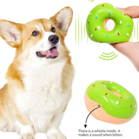 Dog Toys Donut Shaped Squeaker Dogs Toy Interactive Grinding Teeth Chewing Toy for Puppy Small Medium Dogs Dog Accessories