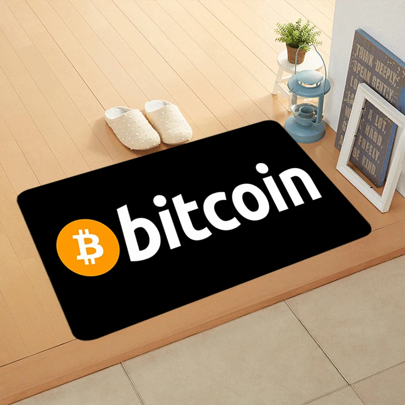 Floor Mat Non-slip Foot Rug for Entryway Love Bitcoin Hallway Carpet Kitchen Water Adsorbed Rugs Fluffy Bedside Mats Home Decor