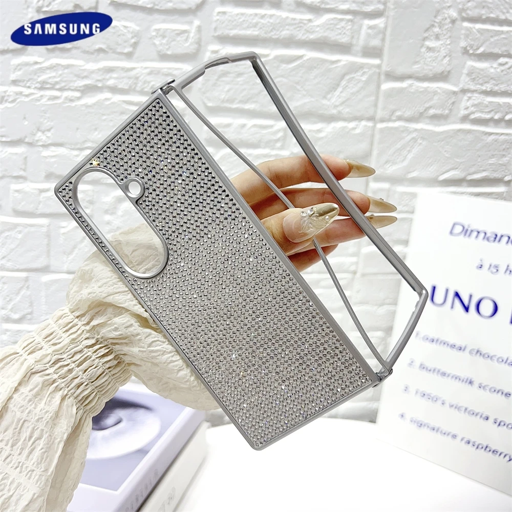 Luxury Bling Gradientเพชรเต็มรูปแบบสําหรับSamsung Galaxy Zพับ7 6 5 4 3ผู้หญิงShinny BlingกันกระแทกPCป้องกัน