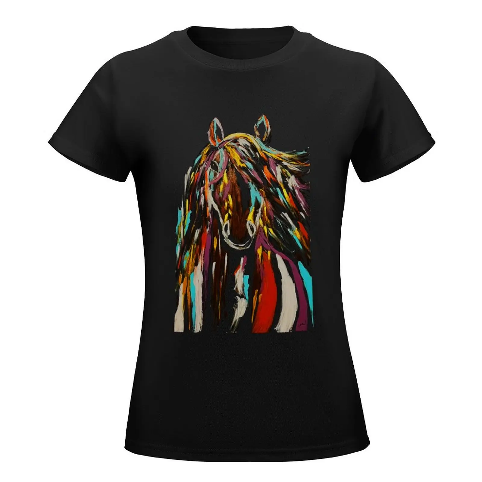 Fortitude Horse Painting T-Shirt aesthetic clothes Female clothing female Blouse tops Women