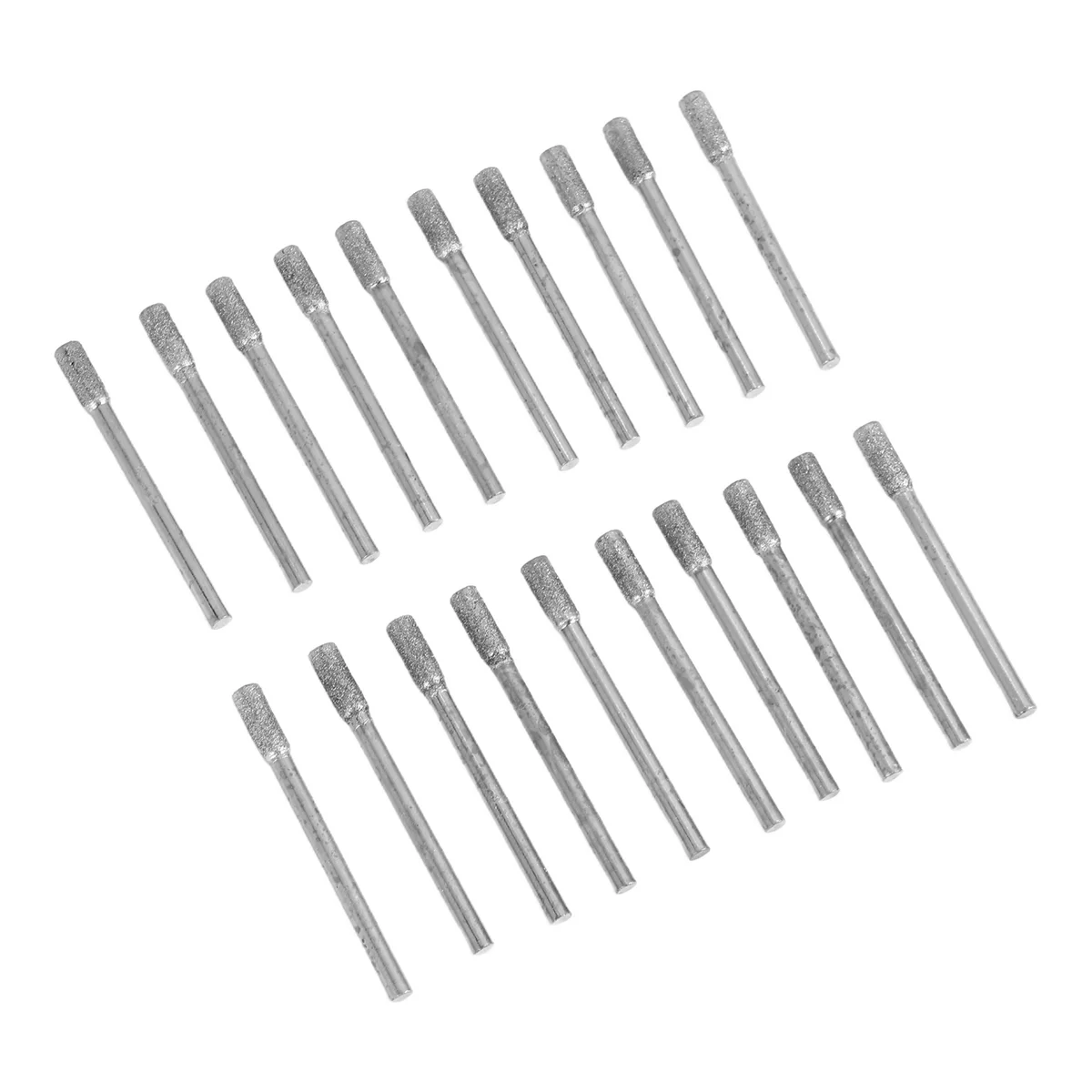 A24I 20 قطعة لقم طحن الماس 4 مللي متر رأس الأسطوانة طحن بت الروتاري الماس لدغ مجموعة لمعظم أداة دوارة بت طاحونة #4