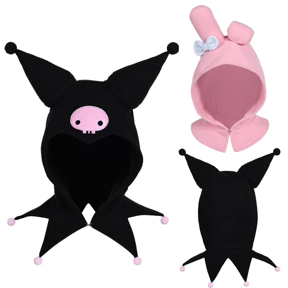 

Fancy Dress Kawaii Elf Hat For Women Black Pink Headwear Anime Melody Costume Accessories Girls Woman Fantasia Party Props Gifts