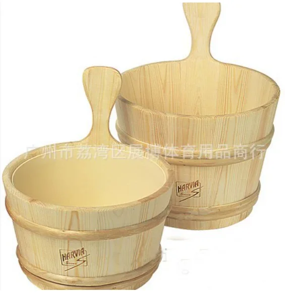 

Sweat steaming wooden bucket, wooden spoon, sauna accessories, sauna room, sweat steaming room, dry steaming room, family bathro