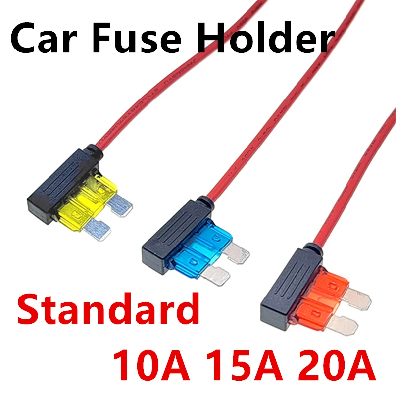 

12V 10A 15A 20A Car Fuse Holder Add-a-circuit TAP Adapter Standard ATM APM Blade Medium Simple Safety Device Fuse Extension Cord