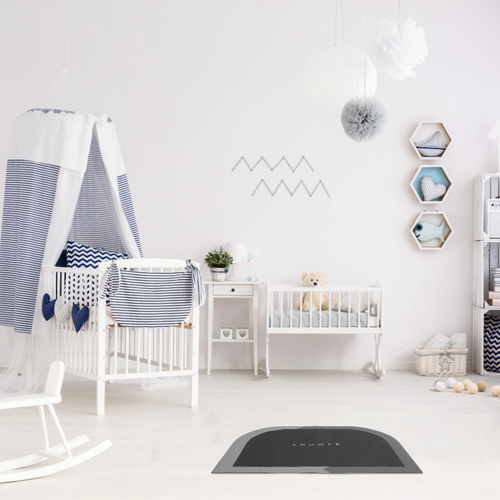 

Diatom Mud Floor Mat 59x89 Grey Half Round Super Absorbent Quick Dry Non Slip Bath Kitchen Toilet Home Decor Mats