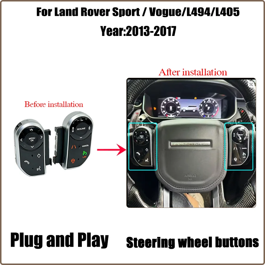 Bouton de volant pour Range Rover Sport L494 / Vogue L405, interface multimédia style voiture d'origine