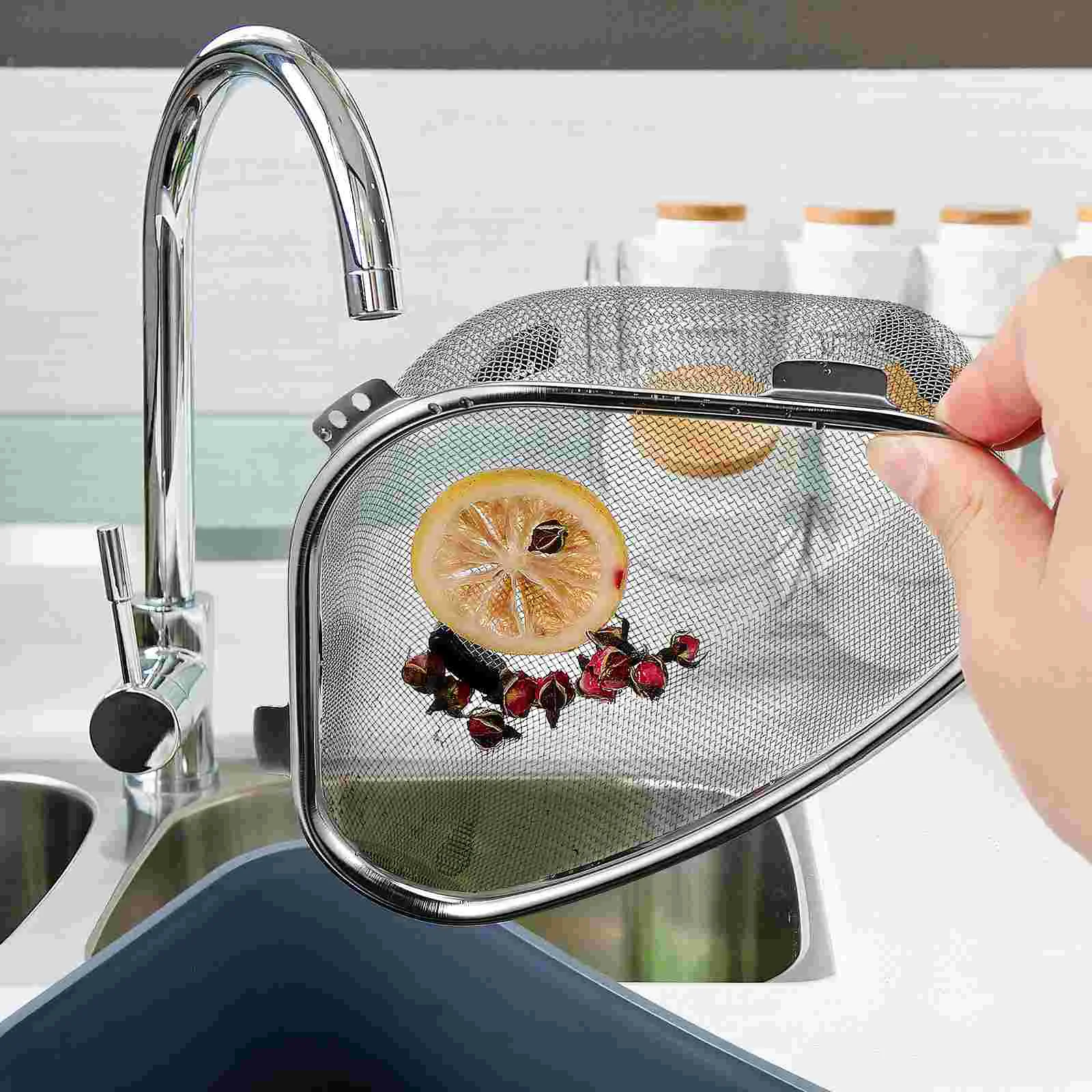 Stainless Steel Sink Draining Basket Draining Basket Triangle Corner Strainer Kitchen Drying Rack Practical