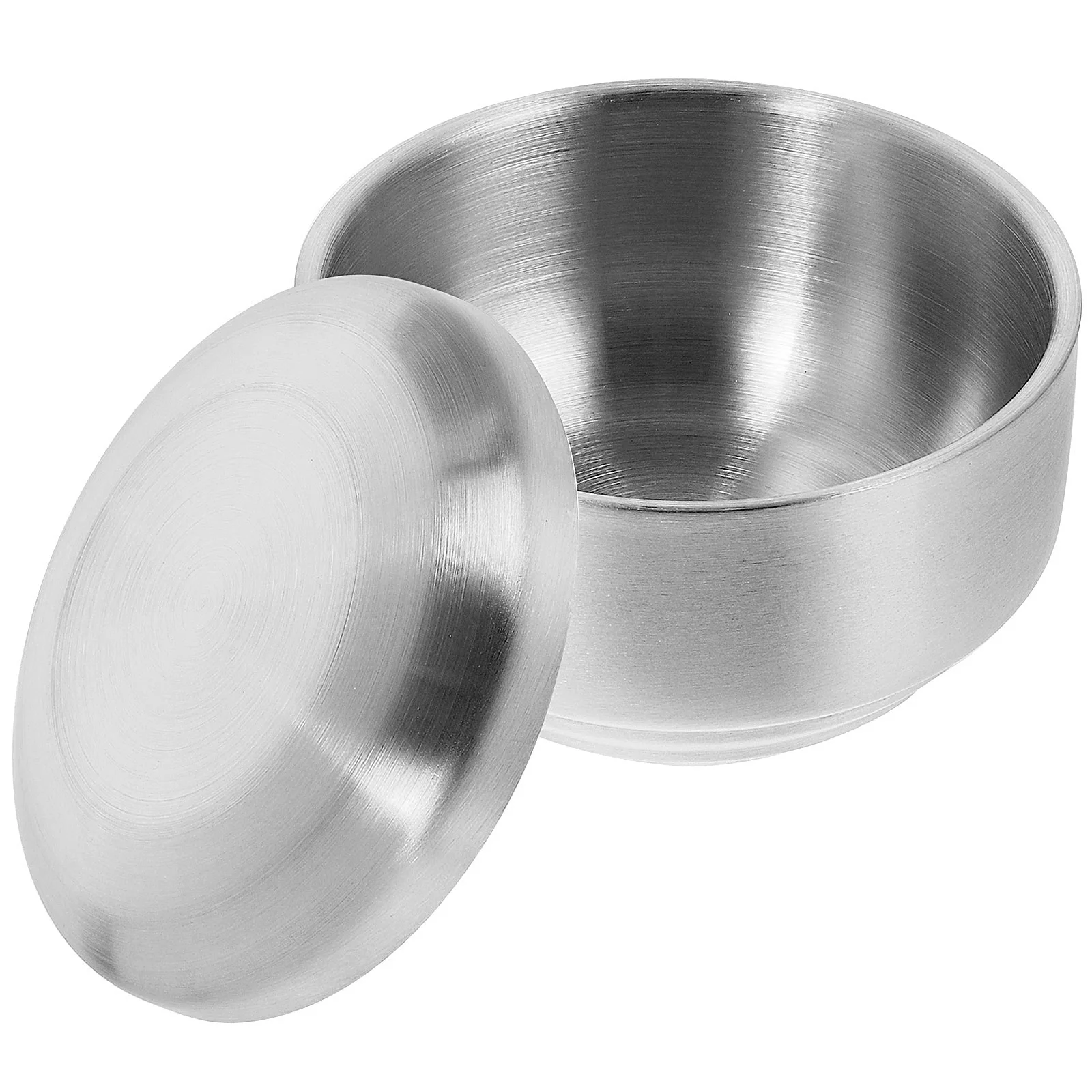 

Thicken Stainless Steel Small Metal Soup Bowl Double Layer Insulated Rice Salad Mixing Kitchen Essentials Soup Bowl