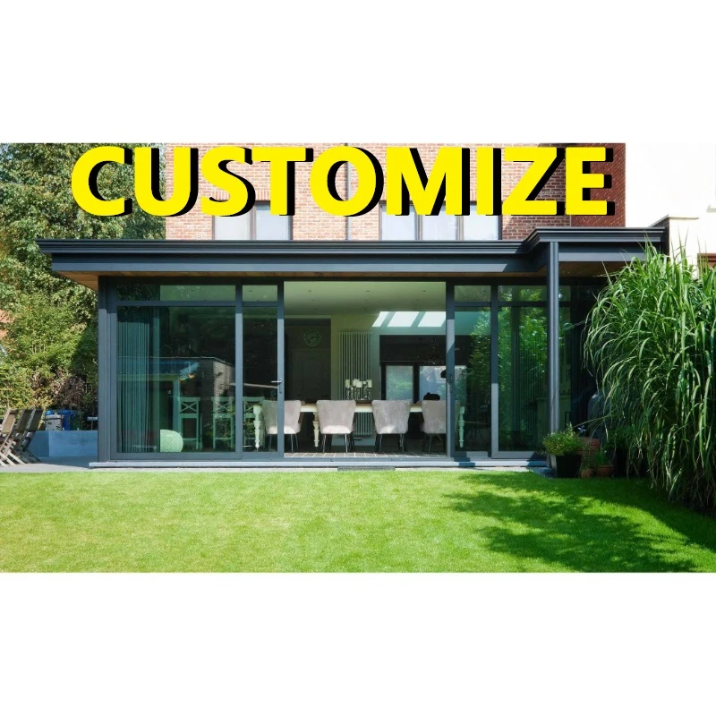 Any Size Custom Aluminum Glass Sunroom Structure Outdoor Patio Enclosure Four Season Room With LOW E Glass LED Lighting Availabl