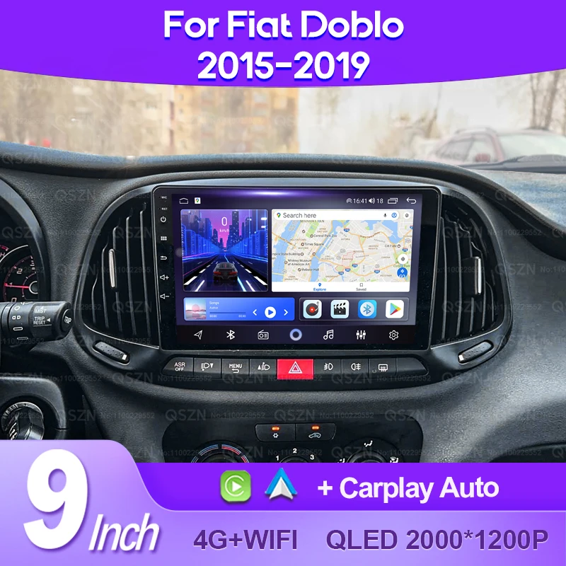 

QSZN For Fiat Doblo 2015 - 2019 2K QLED Android 13 Car Radio Multimedia Video Player GPS AI Voice CarPlay Head Unit 4G Stereo