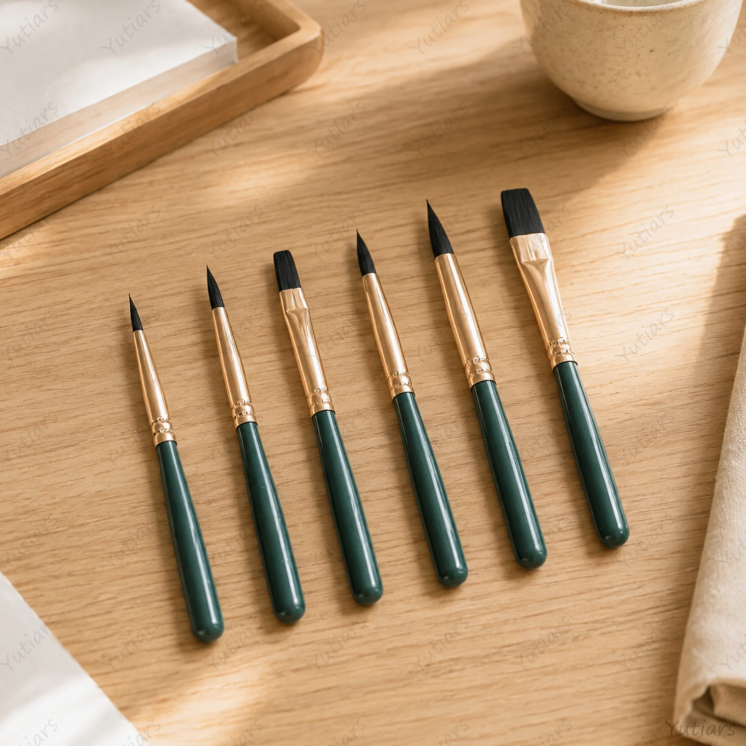 6PCS Mini Detail Paint Brush Set Fine Tip Brushes for Model Painting Watercolor Acrylic Gouache Craft DIY Art Supplies Tools