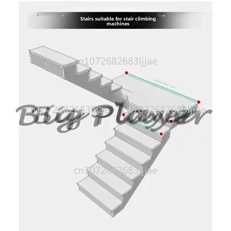 400KG Stair Climbing Vehicle Cargo Handling Cart Crawler-type Up And Down Stair Climber Folding Angle Adjustable Silent Electric