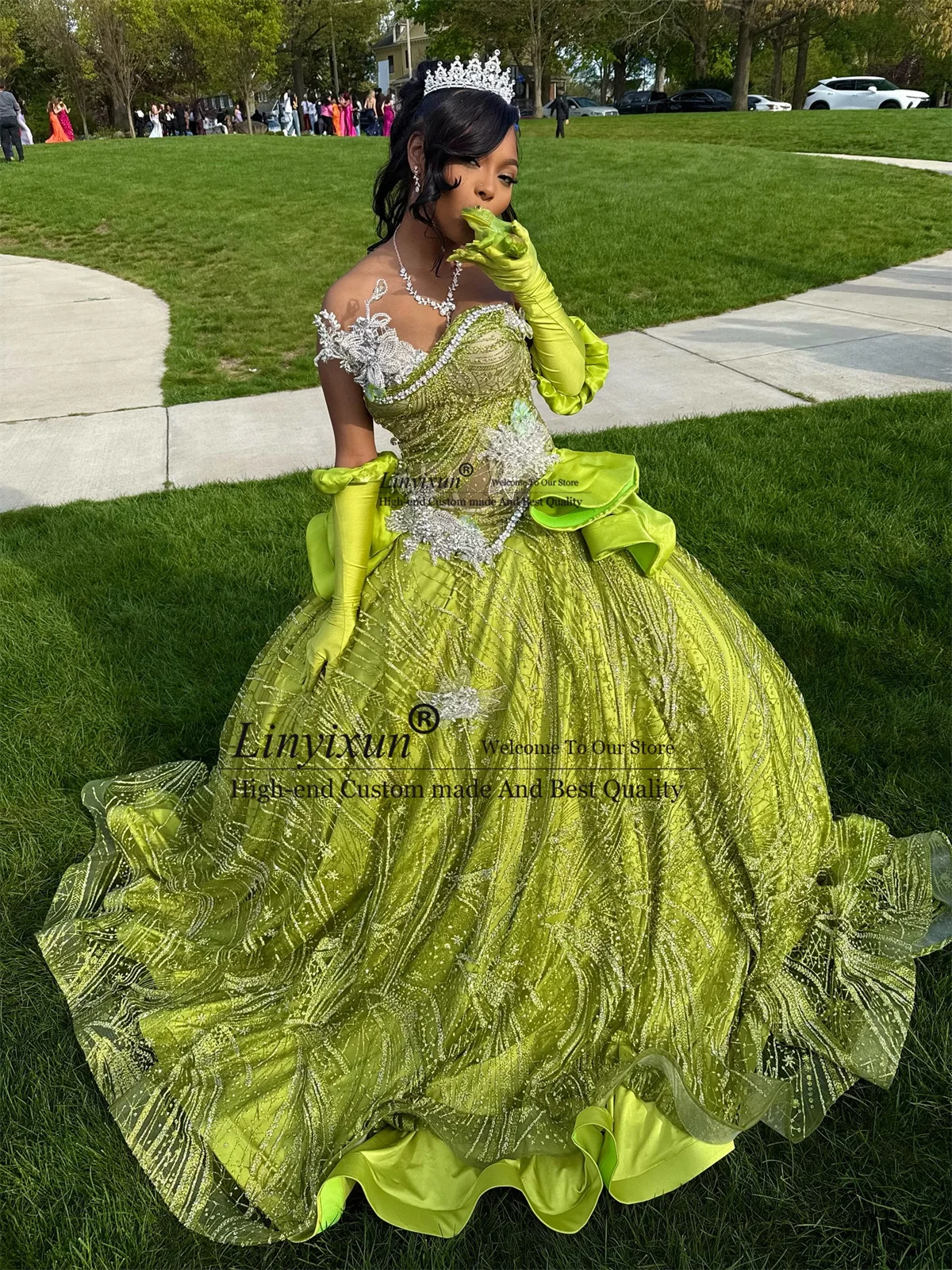 Vestidos de Quinceañera Mexicanos con Lentejuelas y Brillo, Vestido de Gala, Vestidos de 15 Años, Vestido de Cumpleaños Personalizado con Apliques de Encaje para Fiesta de Quince Años