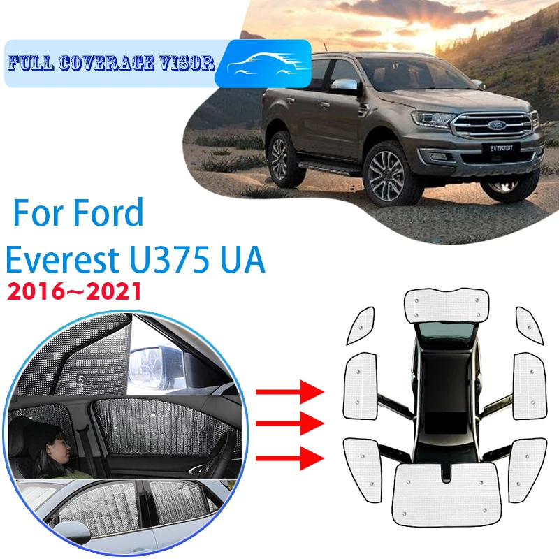 

Full Covers Sunshades For Ford Everest U375 UA 2016~2021 2017 2018 Car Accessories Sun Protection Windshields Side Window Visor