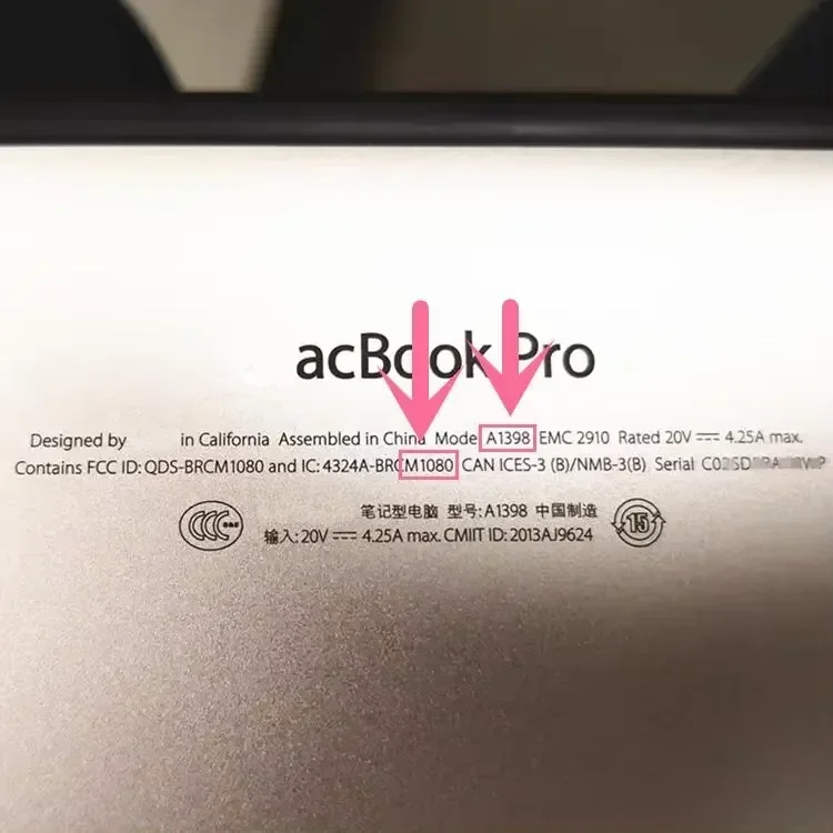 Replacement Battery A1494 For Macbook A1417 A1398 A1618 MC975 MC976 MacPro 8440mAh 11.26V Quality Batteries With Tools