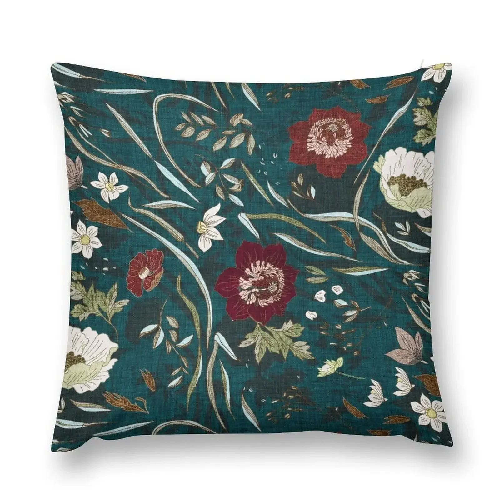 

Noir Floral (teal) Throw Pillow Sofa Cushions Cover Sofa Covers For Living Room Pillowcases For Pillows Sofa Cover pillow