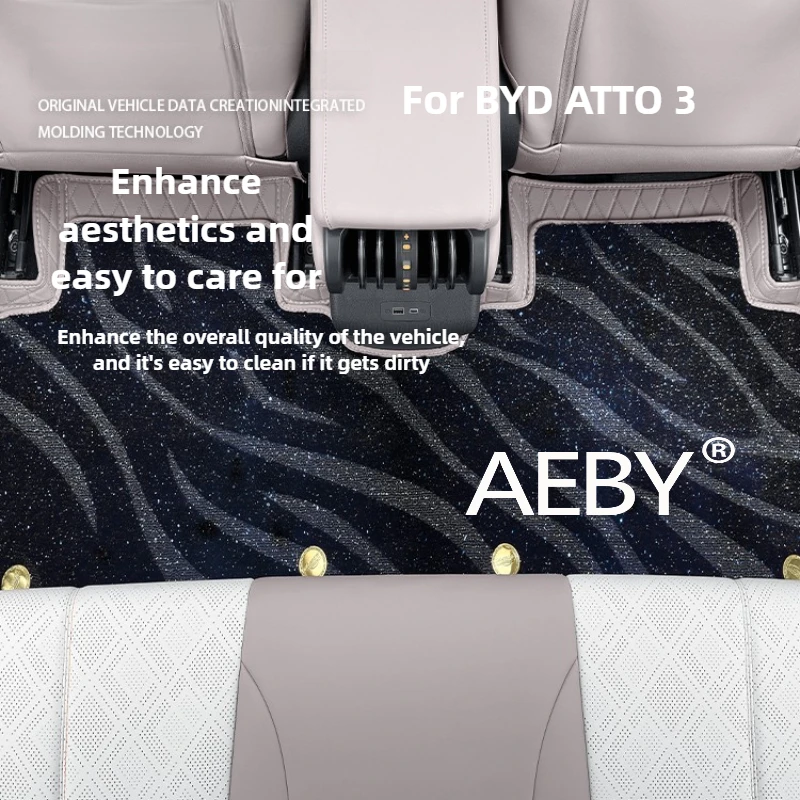 

AEBY For BYD ATTO 3 Smart Driving Edition 2022-2025 Waterproof Carpet Liner,Custom Fit All Weather Interior Accessories Set