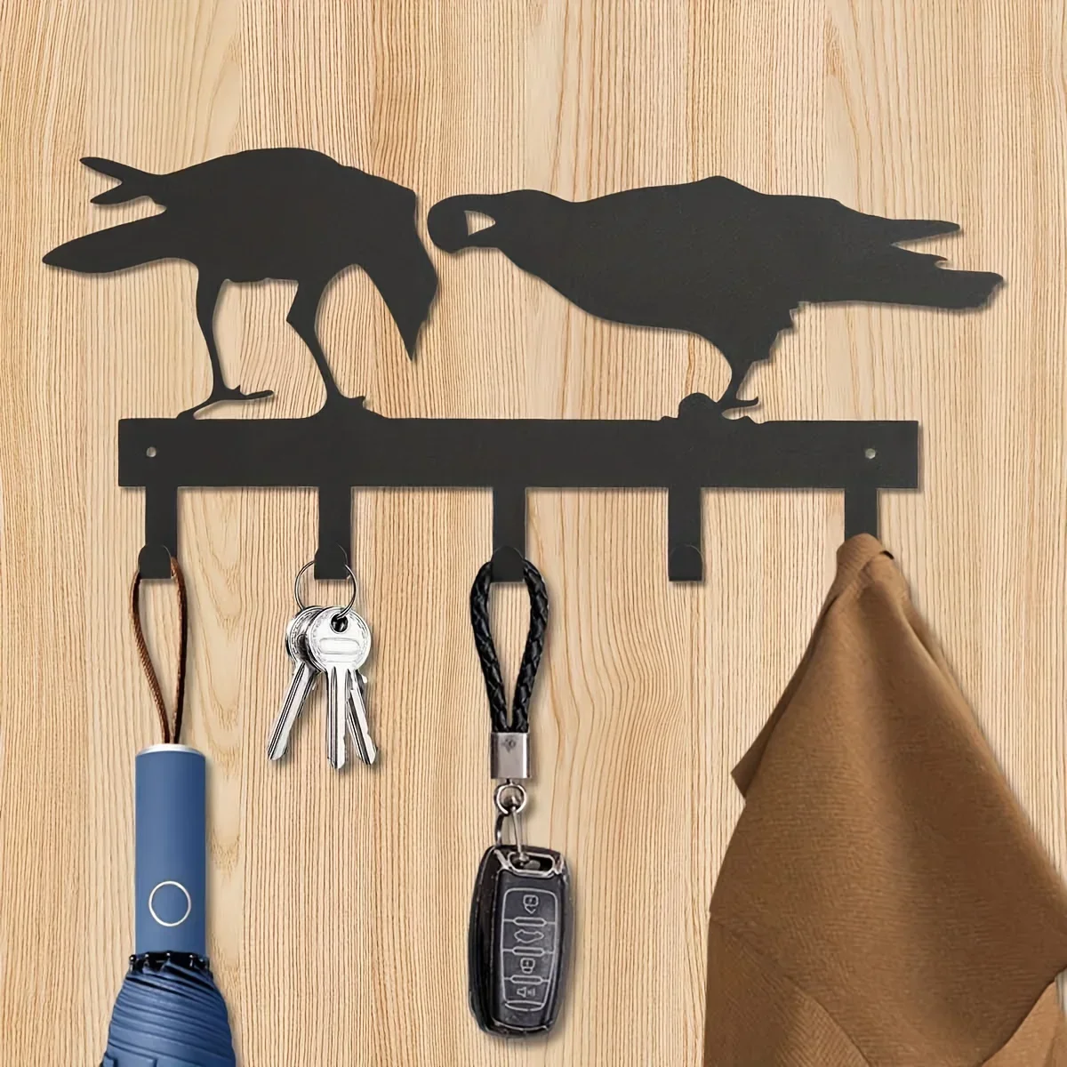 

metal ironCIFBUY Metal Creative Bird Key Hooks Household Multi-Purpose Clothes Bag Key Hanger, Easy To Install LivingRoom Wall D